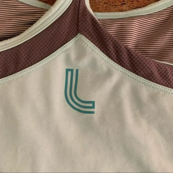 Lole workout tank with built in bra in blue and gray - M - Picture 10 of 12